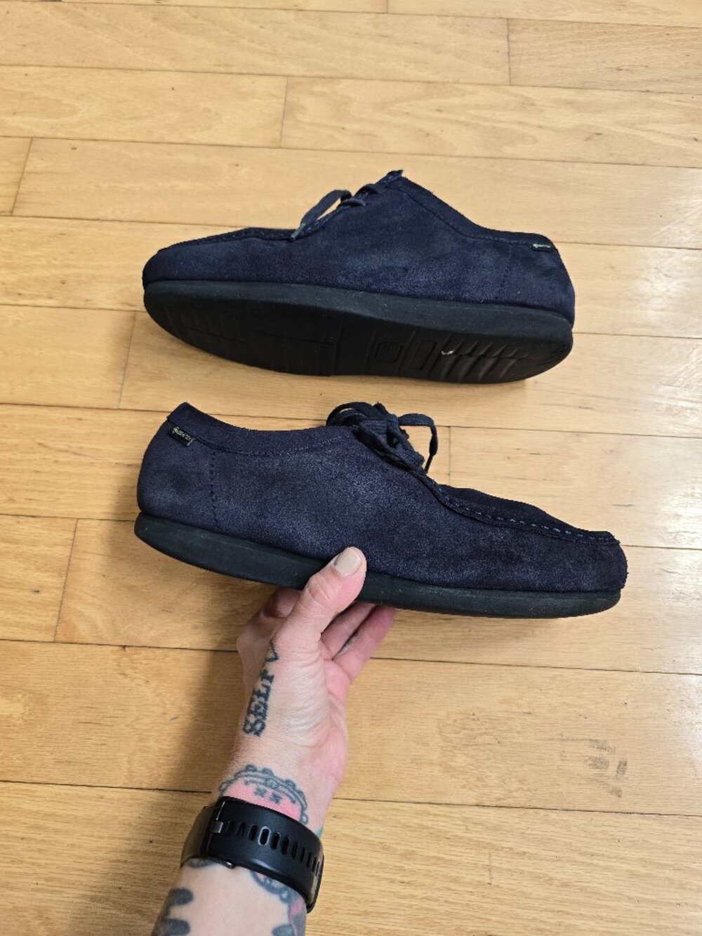 monochrome navy suede dark academia chukka boots | WMS 8